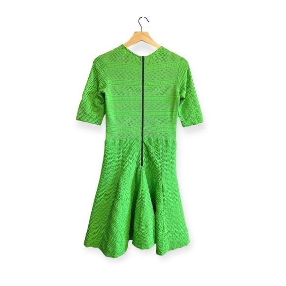 RAG & BONE Green Niki pointelle laddered-jersey fit and flare mini‎ dress SIZE 2 - Picture 2 of 15